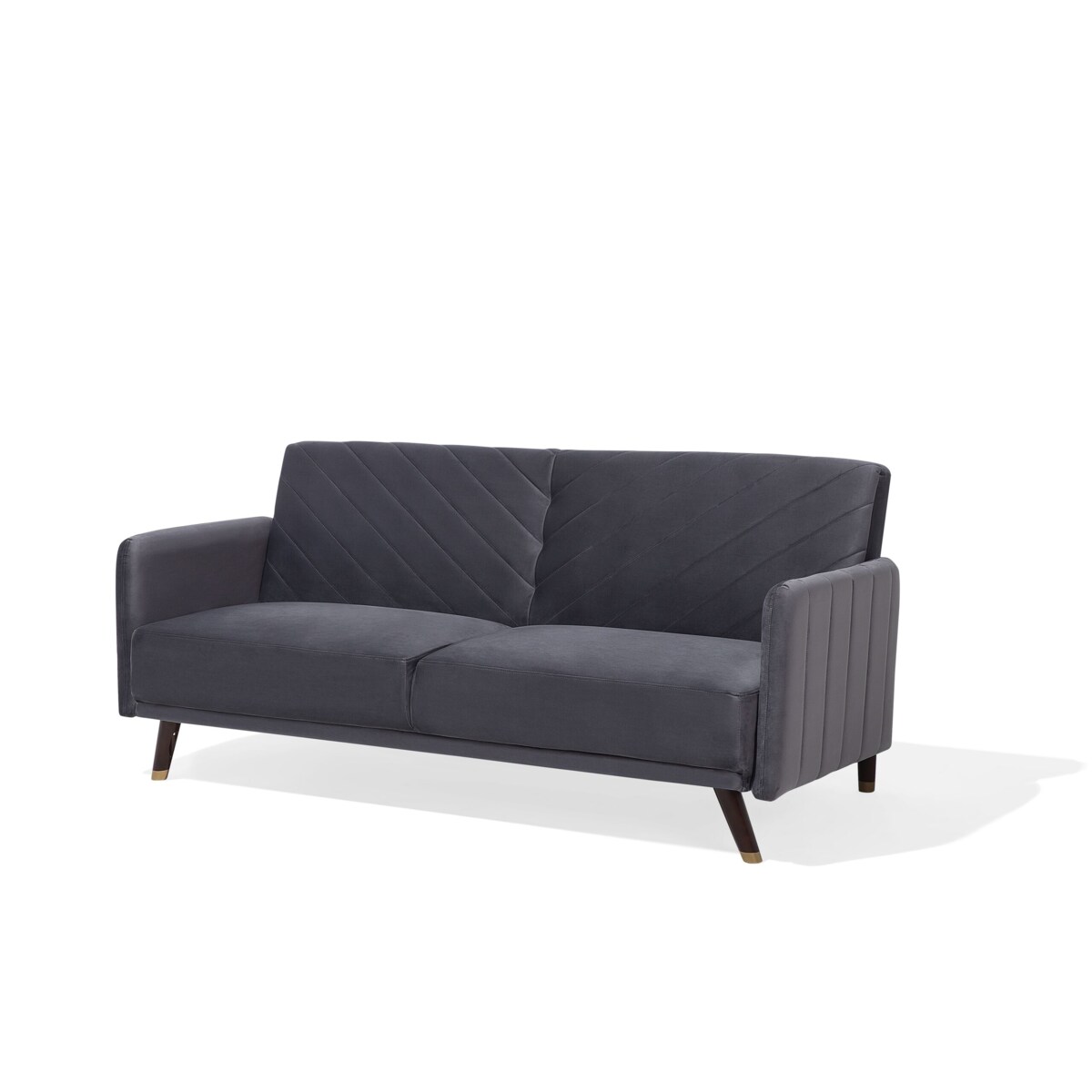 Sofa rozkładana welurowa szara SENJA