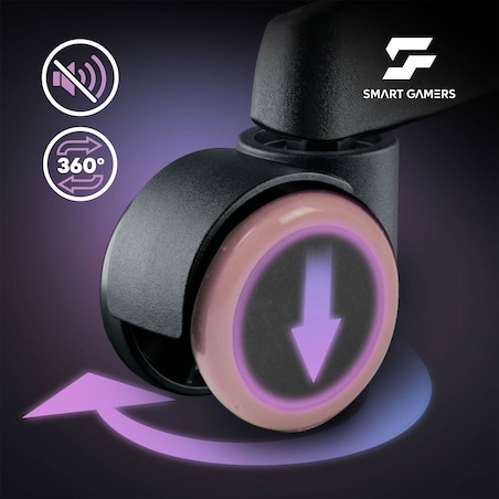 Fotel gamingowy obrotowy dla gracza podnóżek Sofotel Specter czarno-różowy