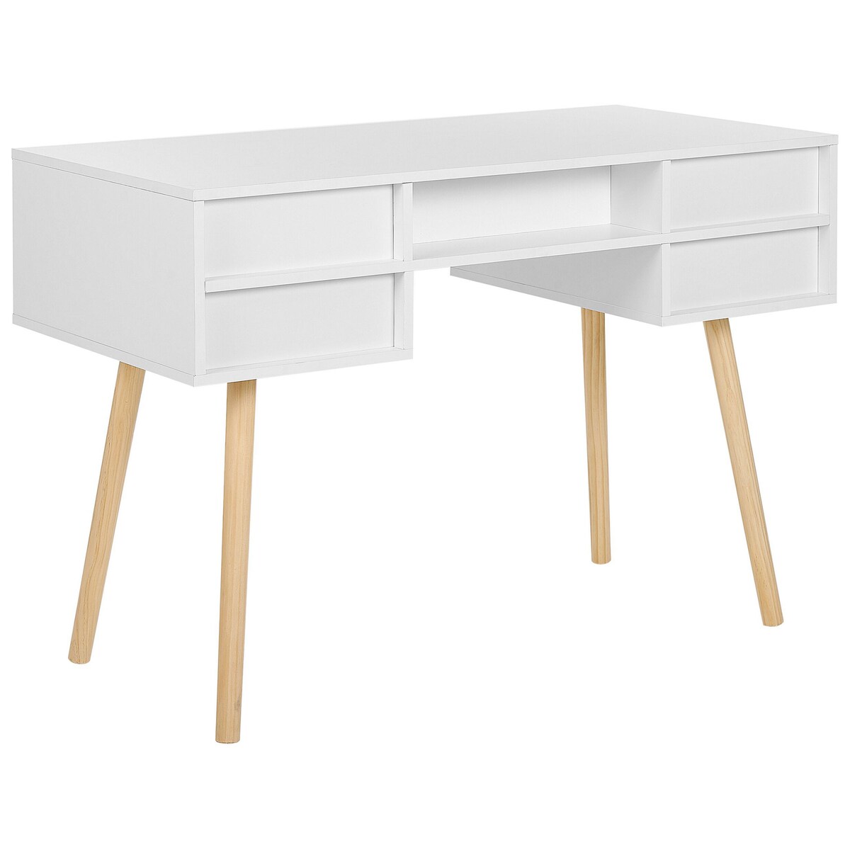 Biurko LEVIN 110 cm 55 cm z szufladami Biały