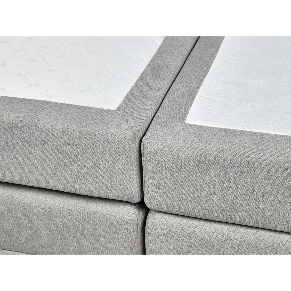 Łóżko kontynentalne z pojemnikami 160 x 200 cm jasnoszare MINISTER