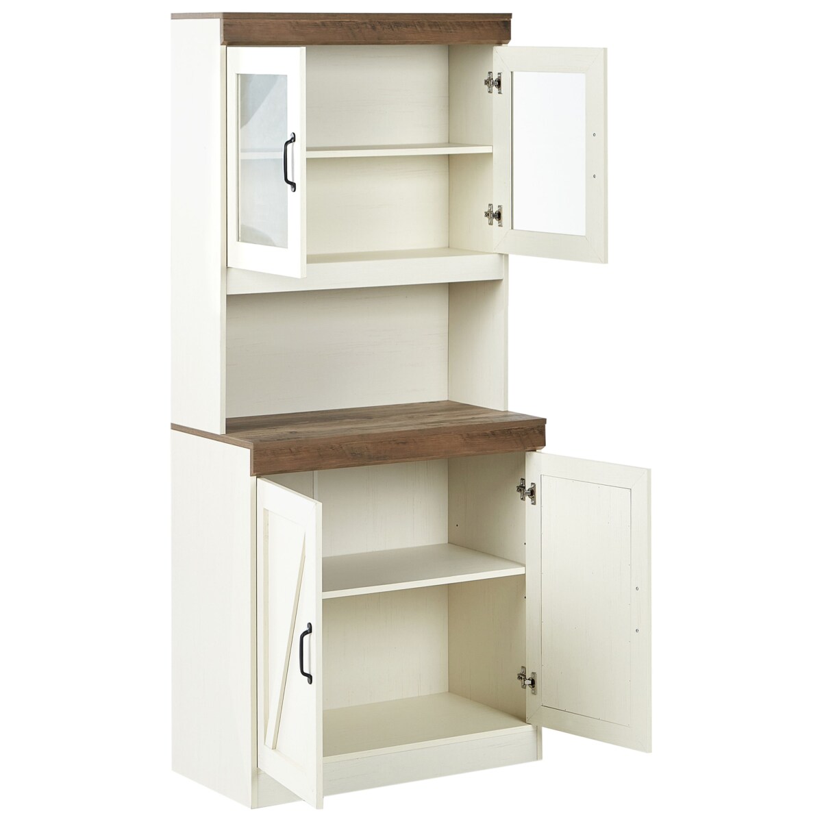 Szafka ze szklanymi drzwiami KALBARRI 80 cm 39 cm Złamana biel