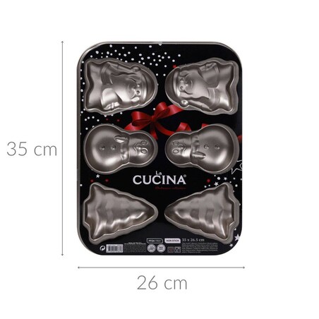 Foremki świąteczne do pieczenia ciastek, non-stick, metalowa blacha, 35 x 26 cm