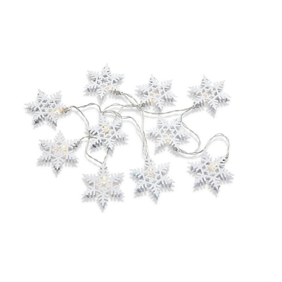 Łańcuch śnieżynki dekoracja choinki 1,35m 10 LED 0,6W biała
