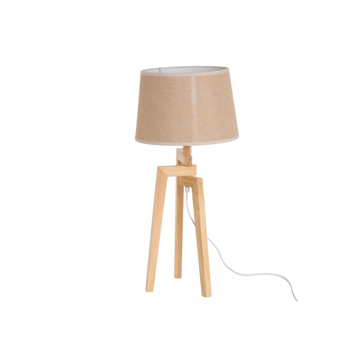 Lampa stołowa z lnianym abażurem, 66 cm