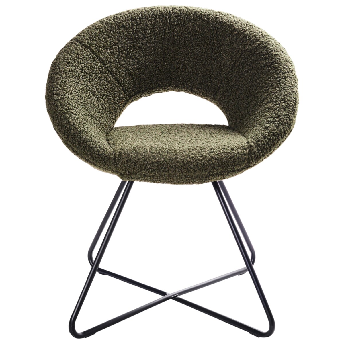 Krzesło do jadalni RACHEL Boucle Zielony