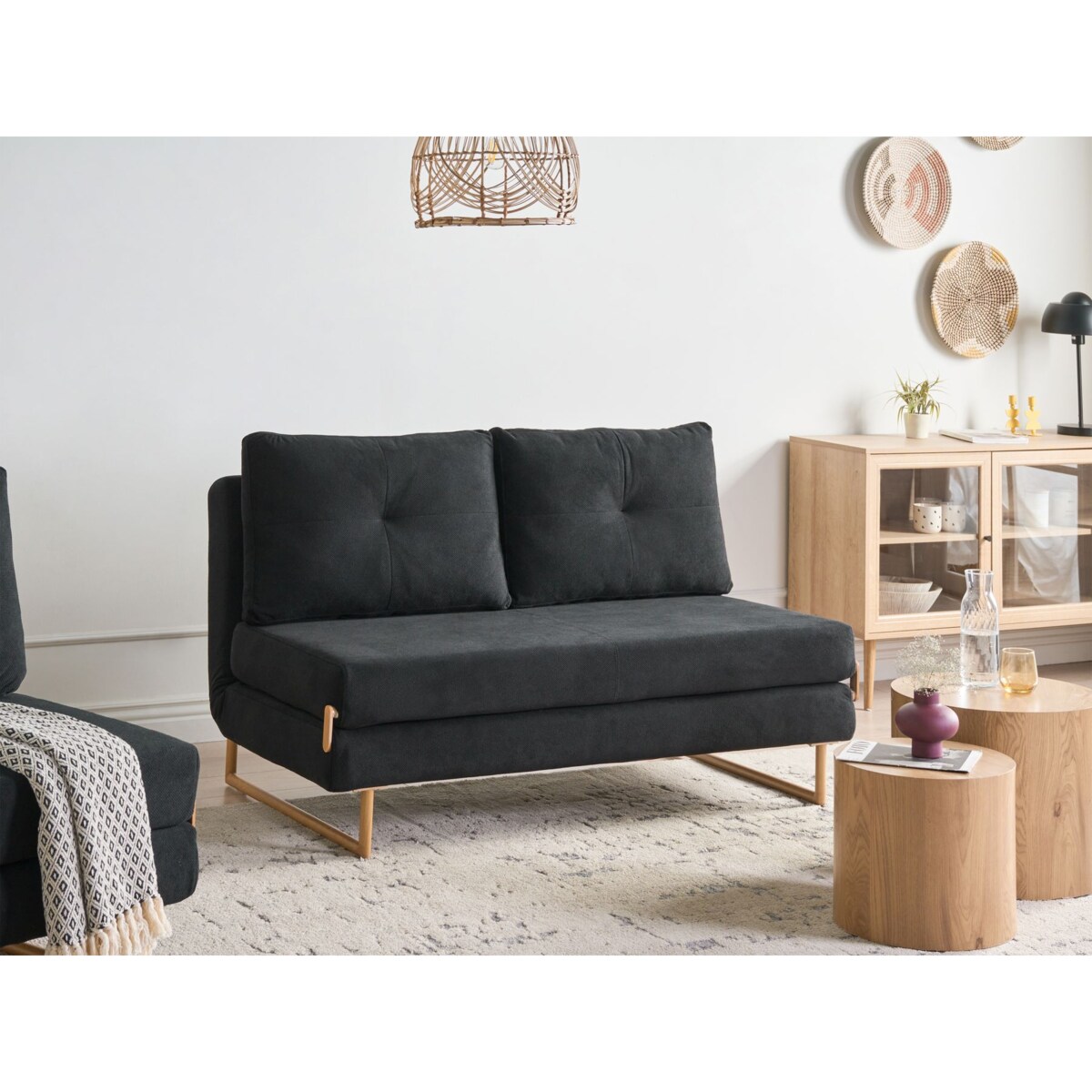 Sofa rozkładana dla 3 osób JERSLEV Czarny