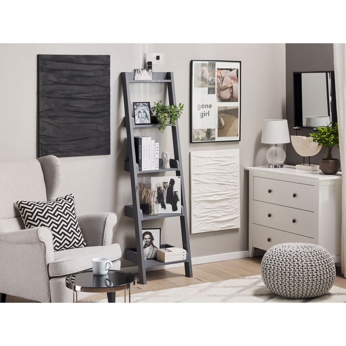 Regał drabina 5 półek szary MOBILE DUO