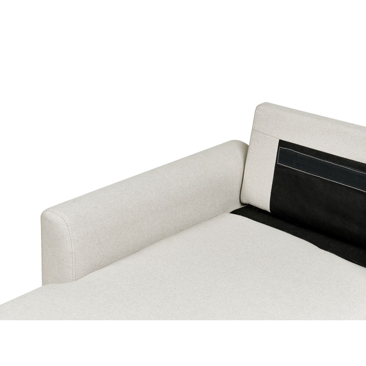 Narożnik rozkładany NASSJO Len syntetyczny Jasnobeżowy dla 3 osób Prawostronny