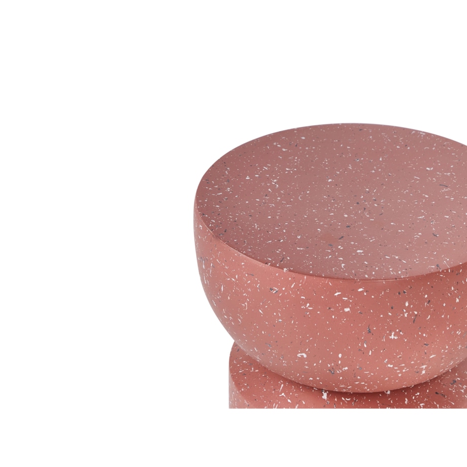 Stolik pomocniczy czerwony z efektem lastryko FALIRO