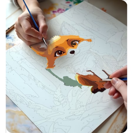 Malowanie po numerach obraz z ramą 40x50 Lisek Massido