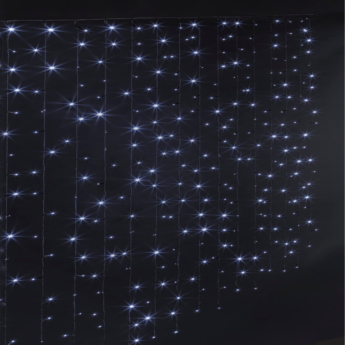 Kurtyna świetlna, zewnętrzna, 150 LED, na baterie, kolor biały, tworzywo sztuczne