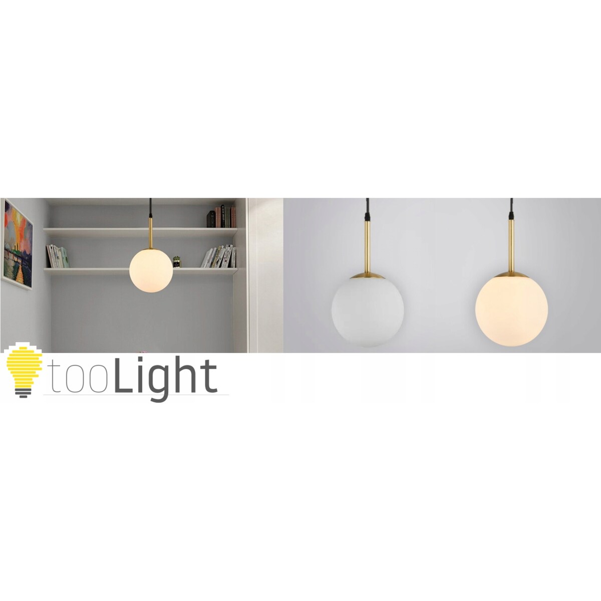 Lampa Wisząca Sufitowa Szklana Biała Mleczna Gold
