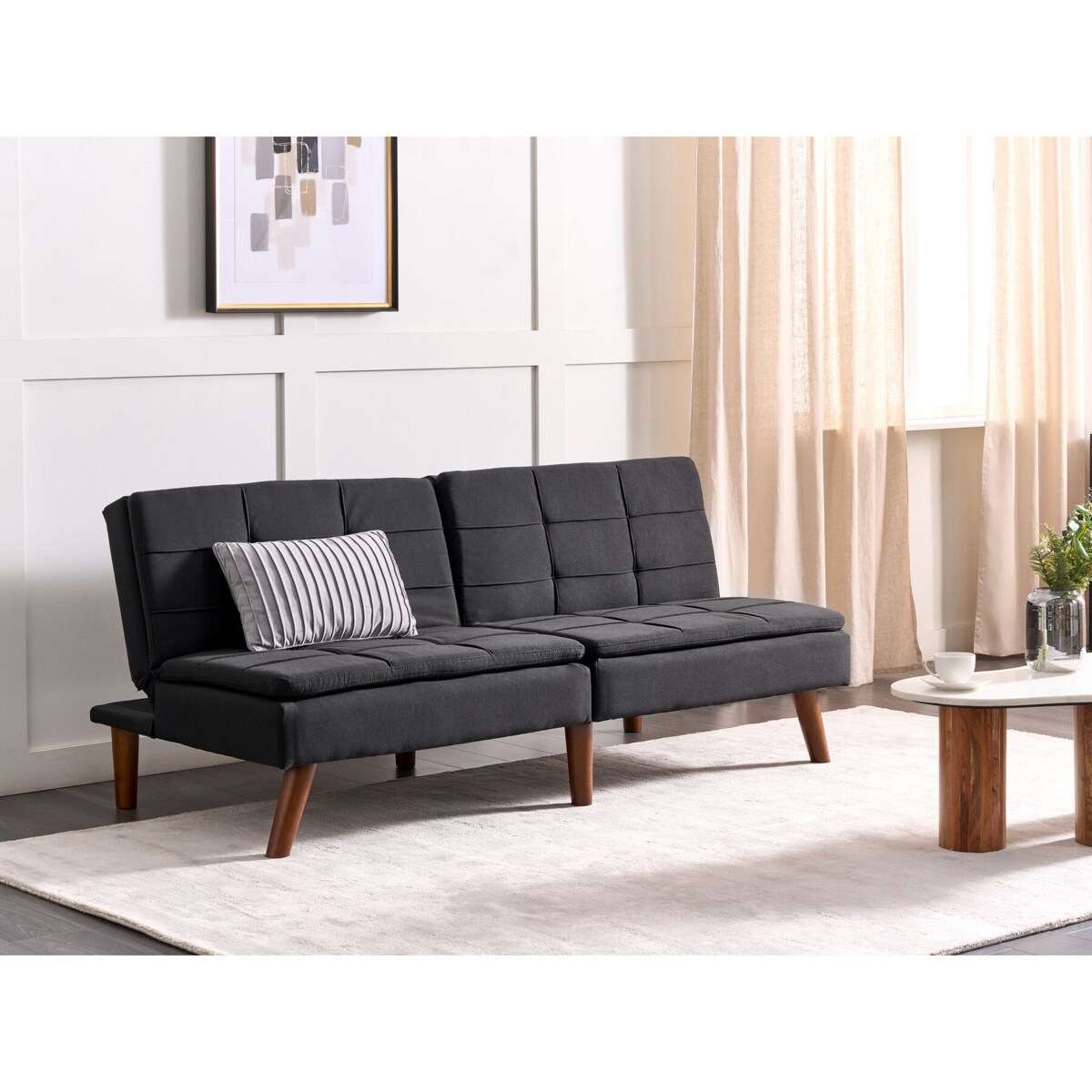 Sofa rozkładana czarna RONNE