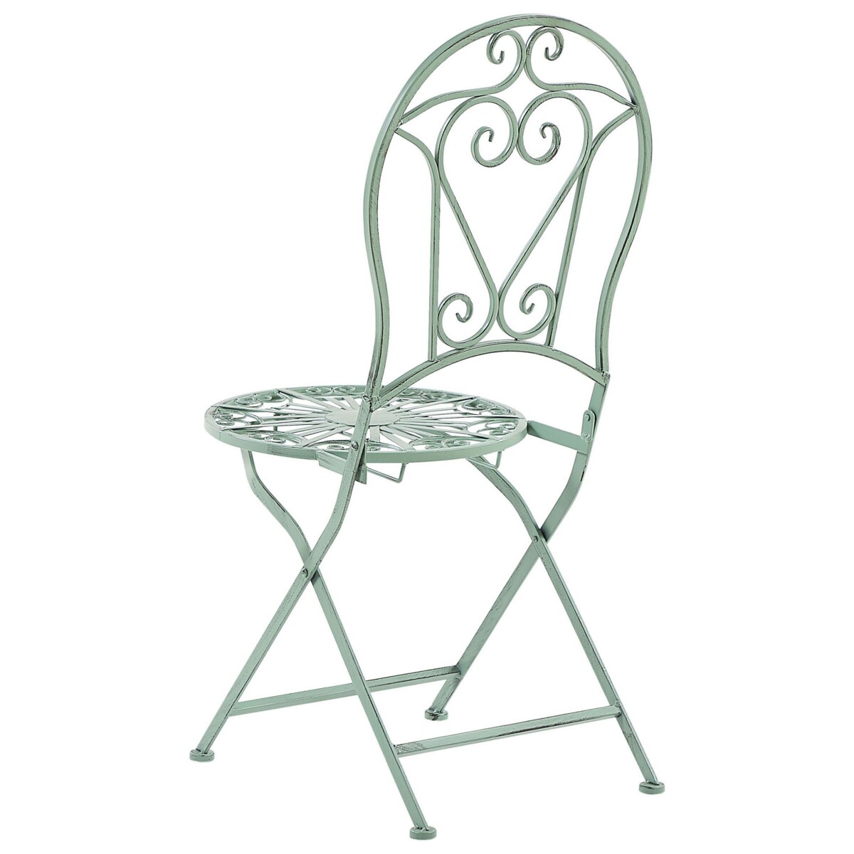 Zestaw 2 krzeseł ogrodowych metalowy zielony TRENTO