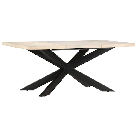 vidaXL Stół jadalniany, 180 x 90 x 76 cm, lite, bielone drewno mango