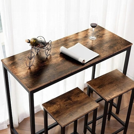 Zestaw barowy stół kuchenny+2 krzesła typu hoker modern industrialny loft