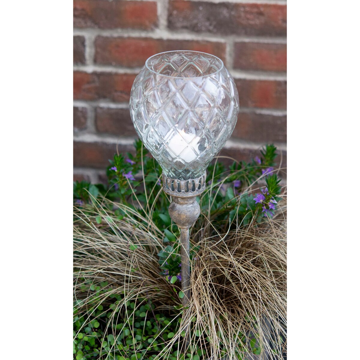 LAMPION LATARNIA OGRODOWA do wbicia w trawnik doniczkę na tealight balkon