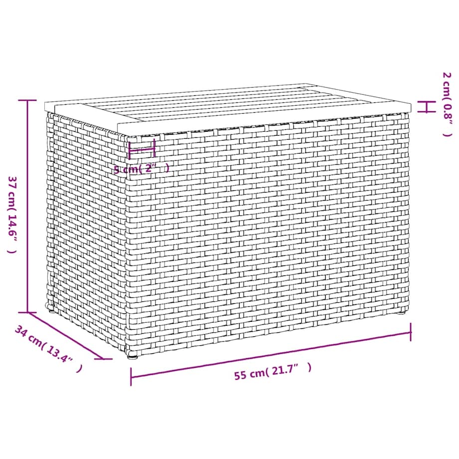 vidaXL Stoliki ogrodowe, 2 szt, czarne, 55x34x37cm, rattan PE i drewno