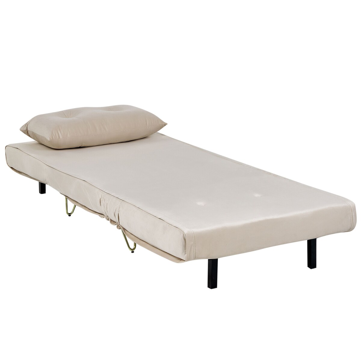 Sofa welurowa rozkładana beżowa VESTFOLD