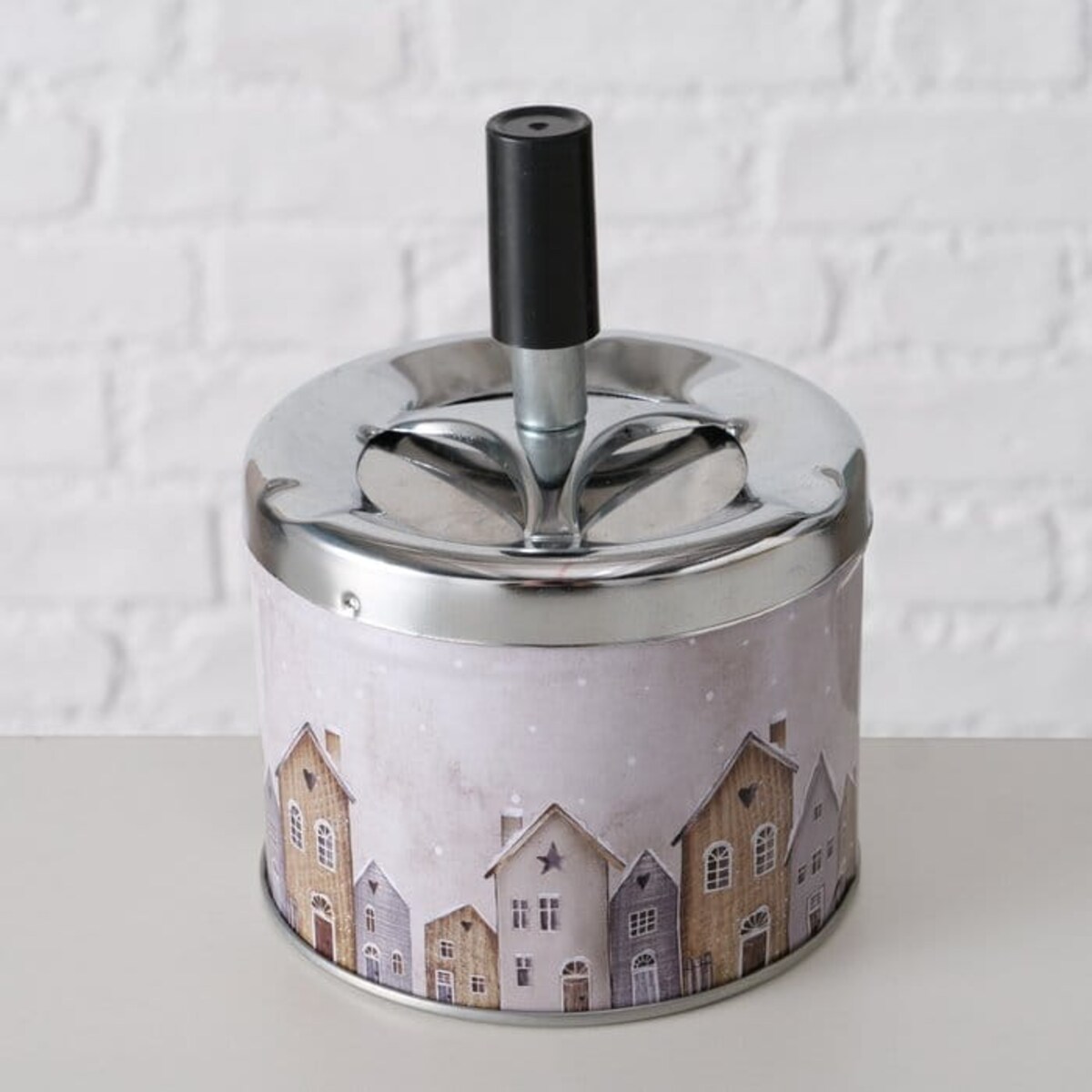 Popielniczka Zewnętrzna Houses 12 cm Stal Nierdzewna Zamykana na Taras
