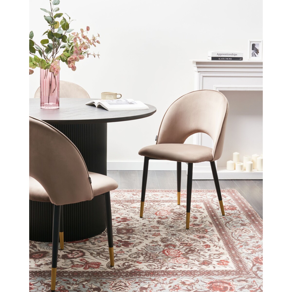 Zestaw 2 krzeseł do jadalni MAGALIA Beżowoszary