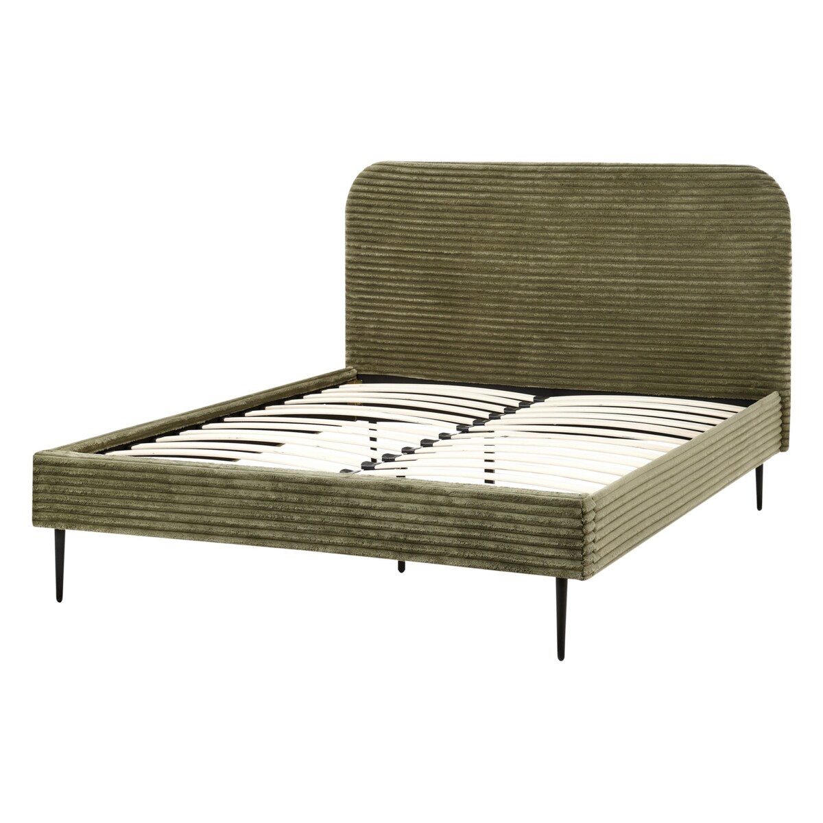 Łóżko Sztruks FLAYAT 140 x 200 cm Zielony