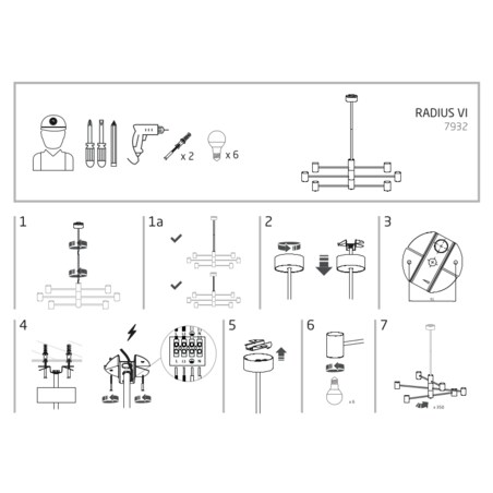 Lampa sufitowa 7932 RADIUS Czarny Nowodvorski