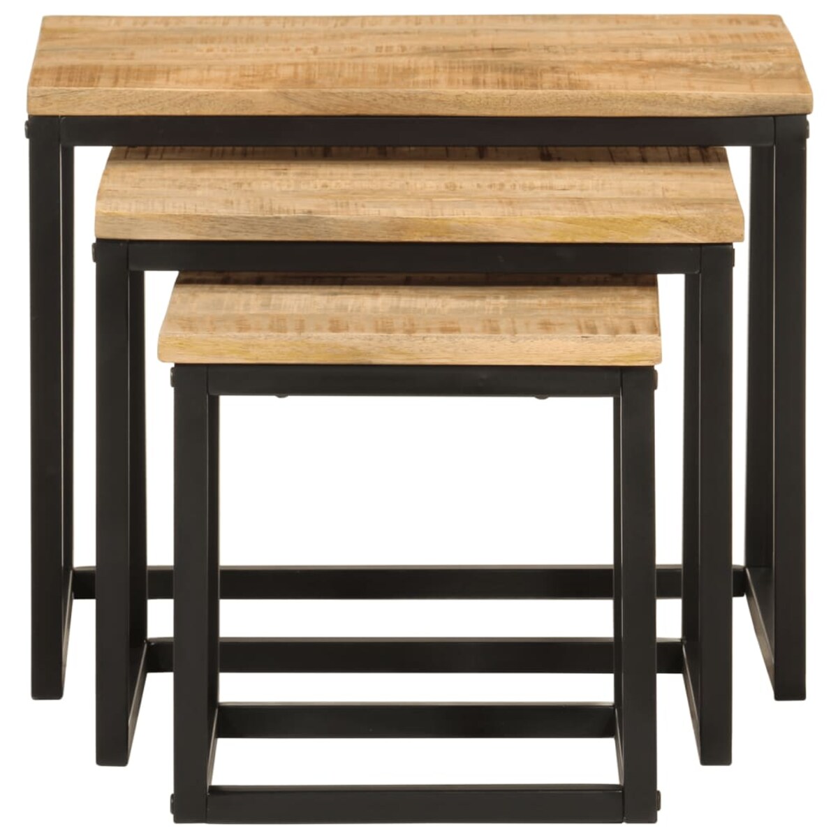 vidaXL Stoliki kawowe, zsuwane razem, 3 szt., drewno mango i żelazo