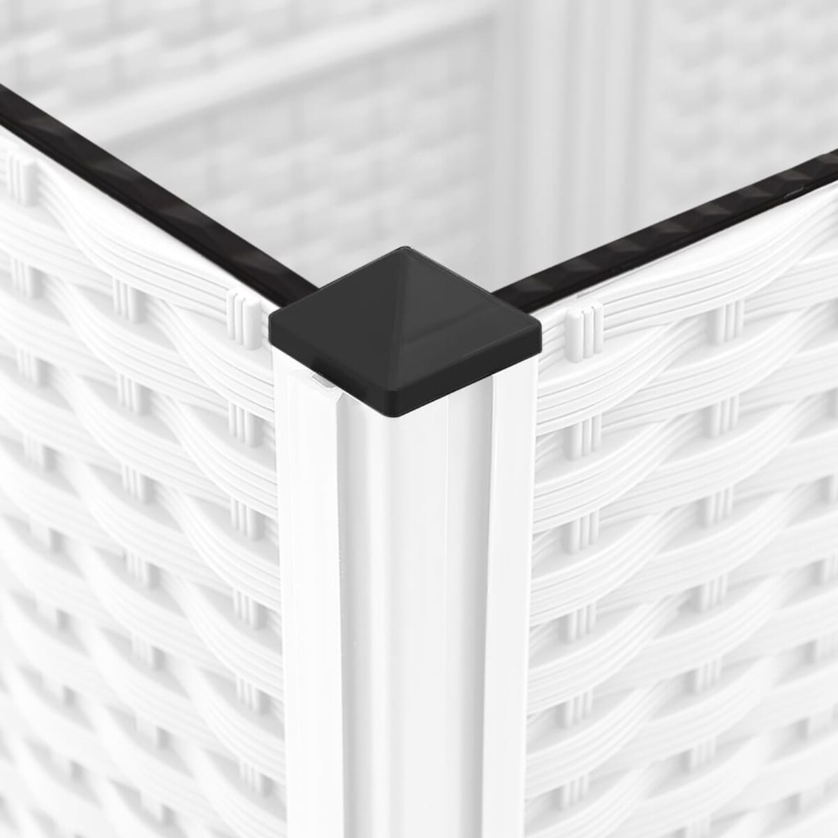 vidaXL Donica ogrodowa z kratką, biała, 120x40x136 cm, PP