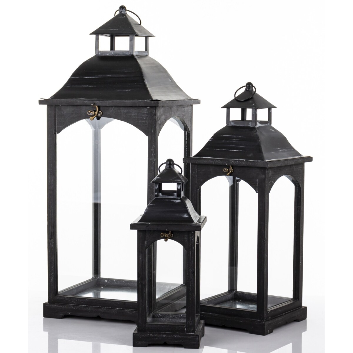 Lampiony dekoracyjne 3 szt. 83/63/46x31/23/15,5 cm PILAN