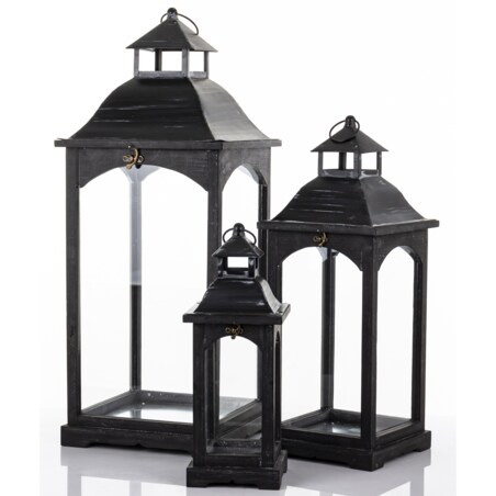 Lampiony dekoracyjne 3 szt. 83/63/46x31/23/15,5 cm PILAN