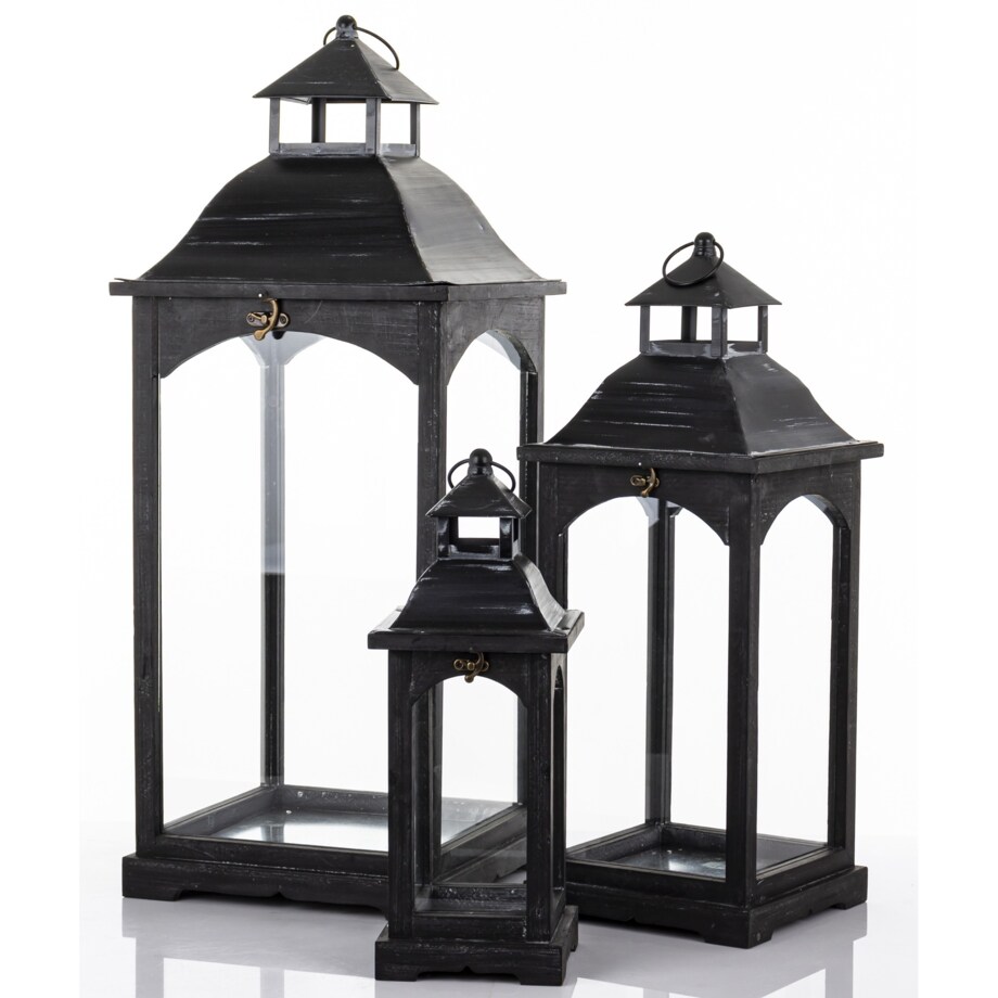 Lampiony dekoracyjne 3 szt. 83/63/46x31/23/15,5 cm PILAN