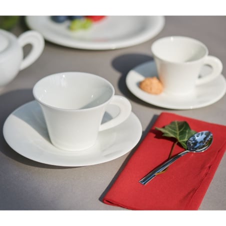 VILLA ITALIA Filiżanka do kawy herbaty porcelanowa 200 ml ze spodkiem NAOMI WHITE