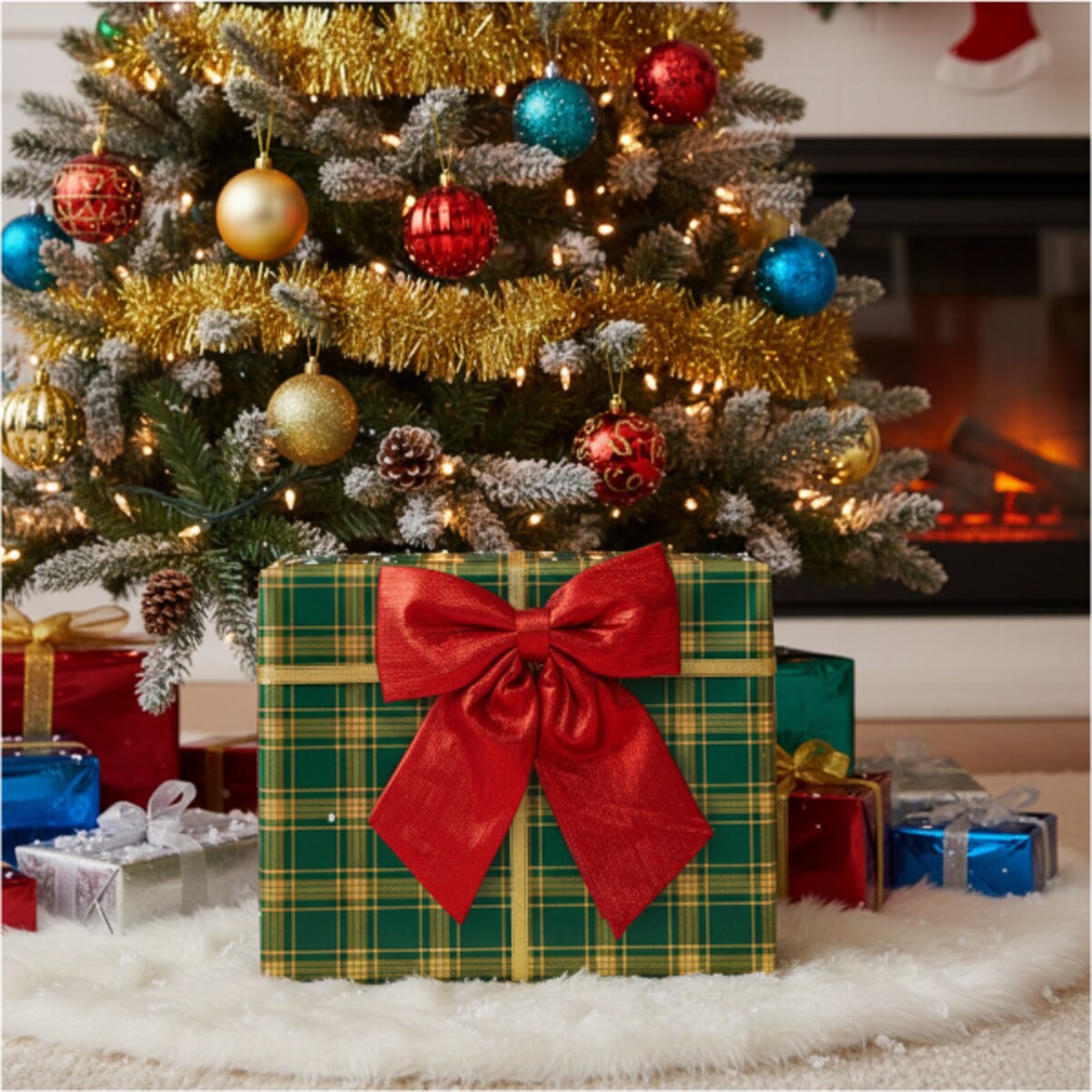 Kokarda Świąteczna Na Choinkę 33 Cm Kominek Na Boże Narodzenie Dekoracja Czerwona