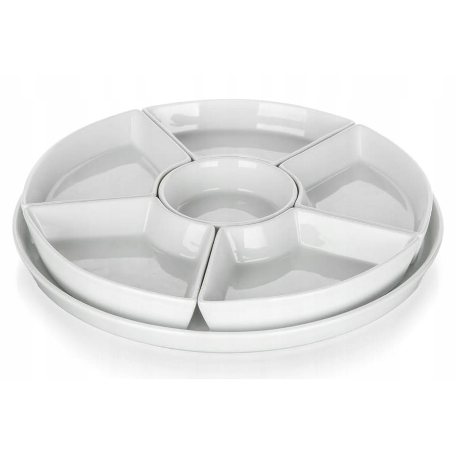 OKRĄGŁY TALERZ SALATERKA na przekąski żywność dipy orzeszki przysmaki 26 cm