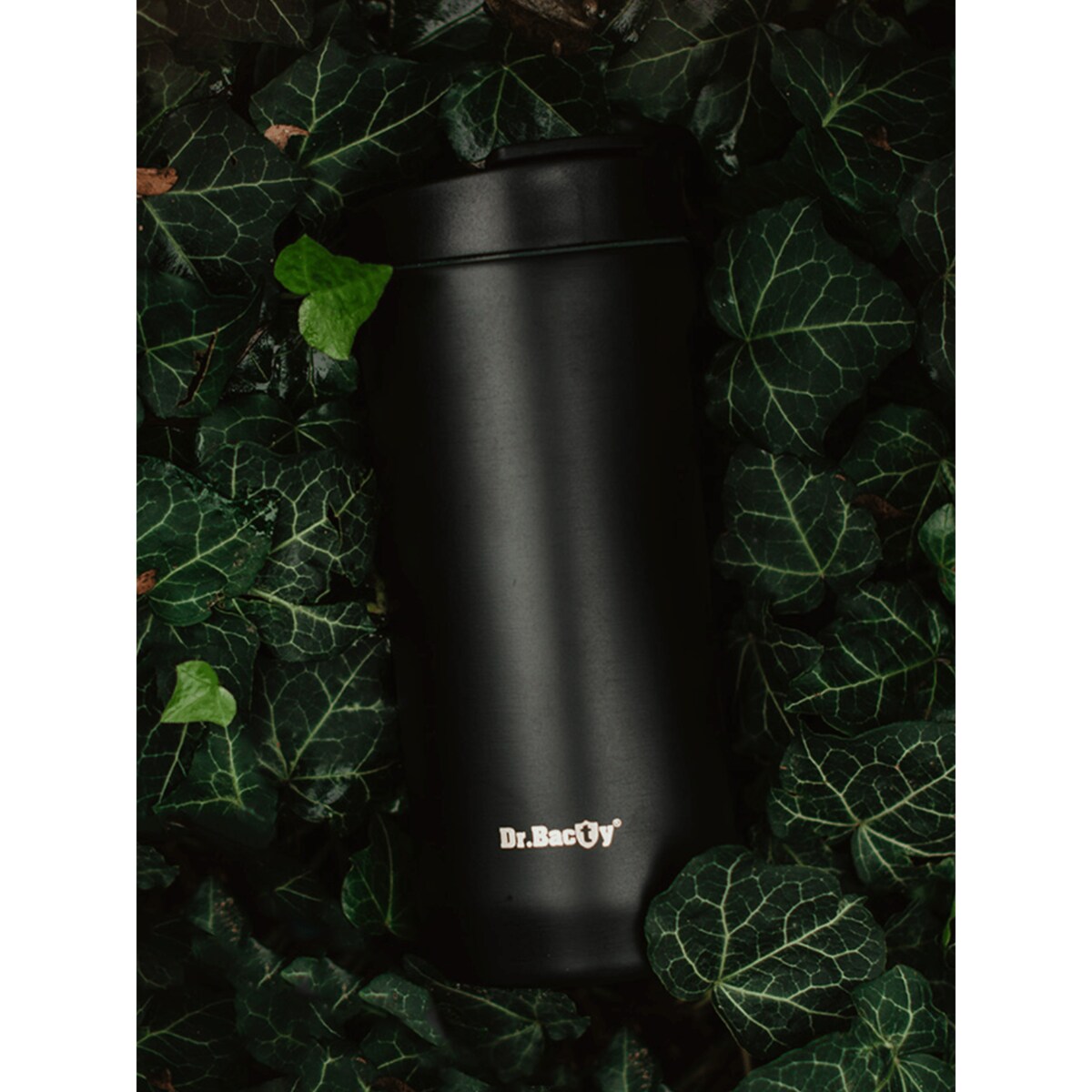 Kubek termiczny na kawę 2w1 Dr.Bacty Notus 360 ml - czarny