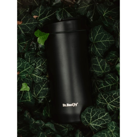 Kubek termiczny na kawę 2w1 Dr.Bacty Notus 360 ml - czarny