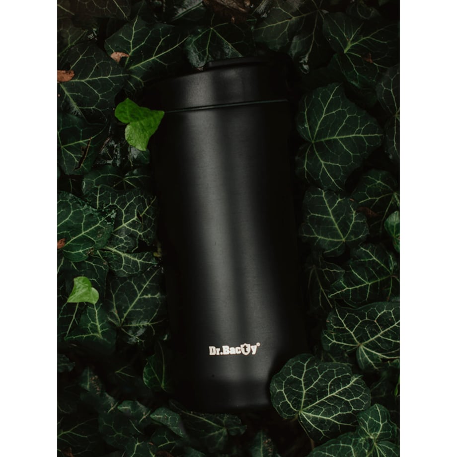 Kubek termiczny na kawę 2w1 Dr.Bacty Notus 360 ml - czarny