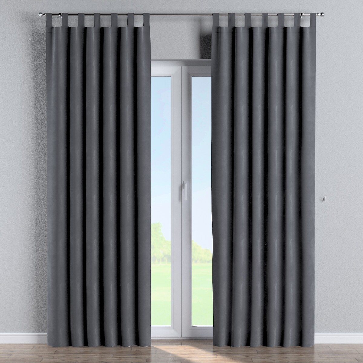 Zasłona na szelkach 1 szt. 130x260 grafitowy szary