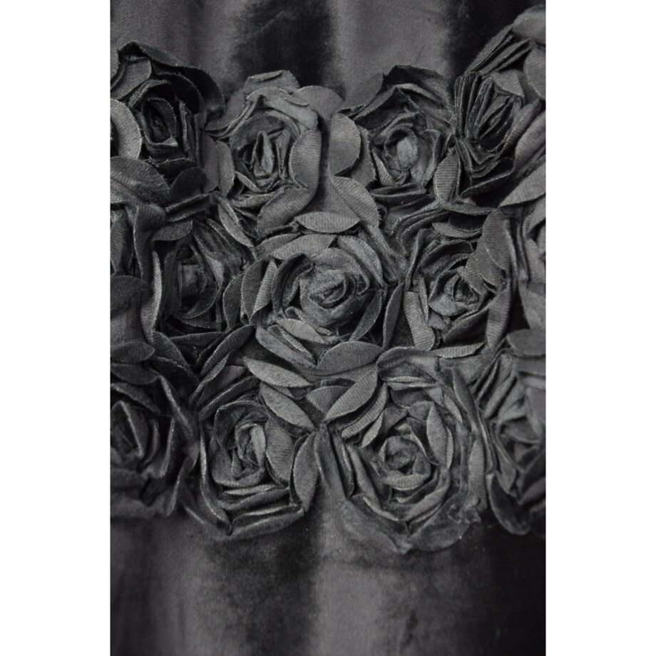 Zasłona welurowa "royal roses" z wyszywanymi różami 140x250 cm przelotka | stalowy