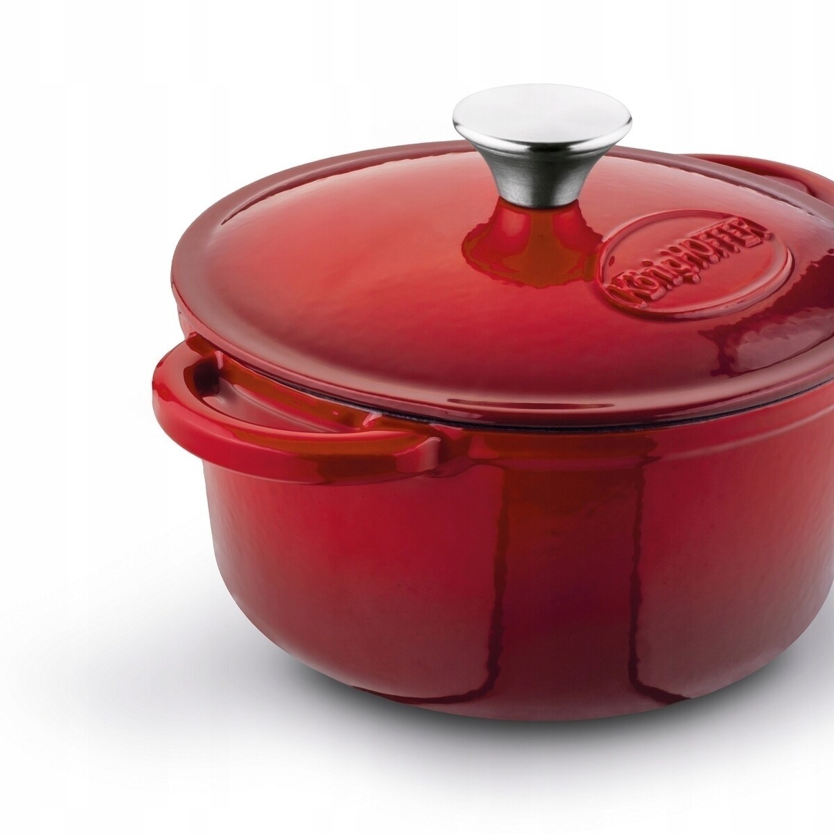 Gęsiarka żeliwna emaliowana brytfanna garnek 2,8L okrągła CZERWONA prezent