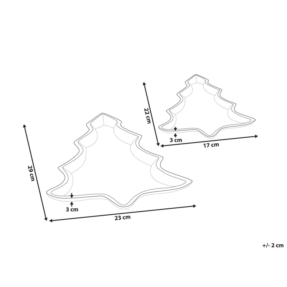 Zestaw 2 pater dekoracyjnych choinka złoty DURIAN