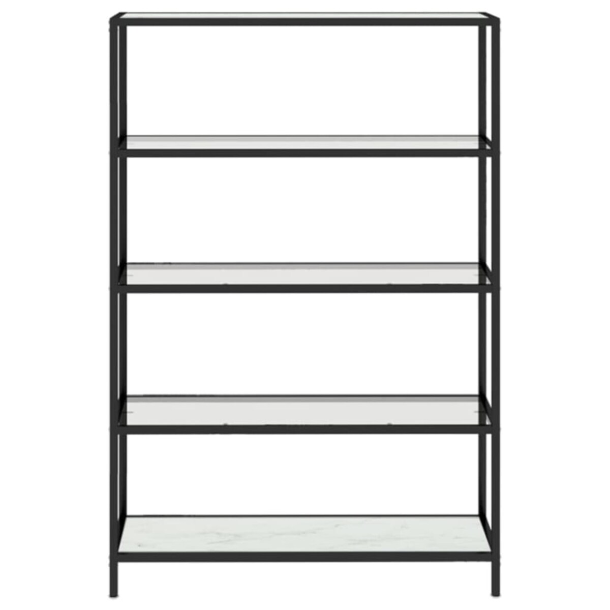 vidaXL Półka, biały marmur/przezroczysta 100x36x168 cm szkło hartowane