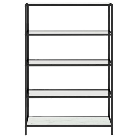 vidaXL Półka, biały marmur/przezroczysta 100x36x168 cm szkło hartowane