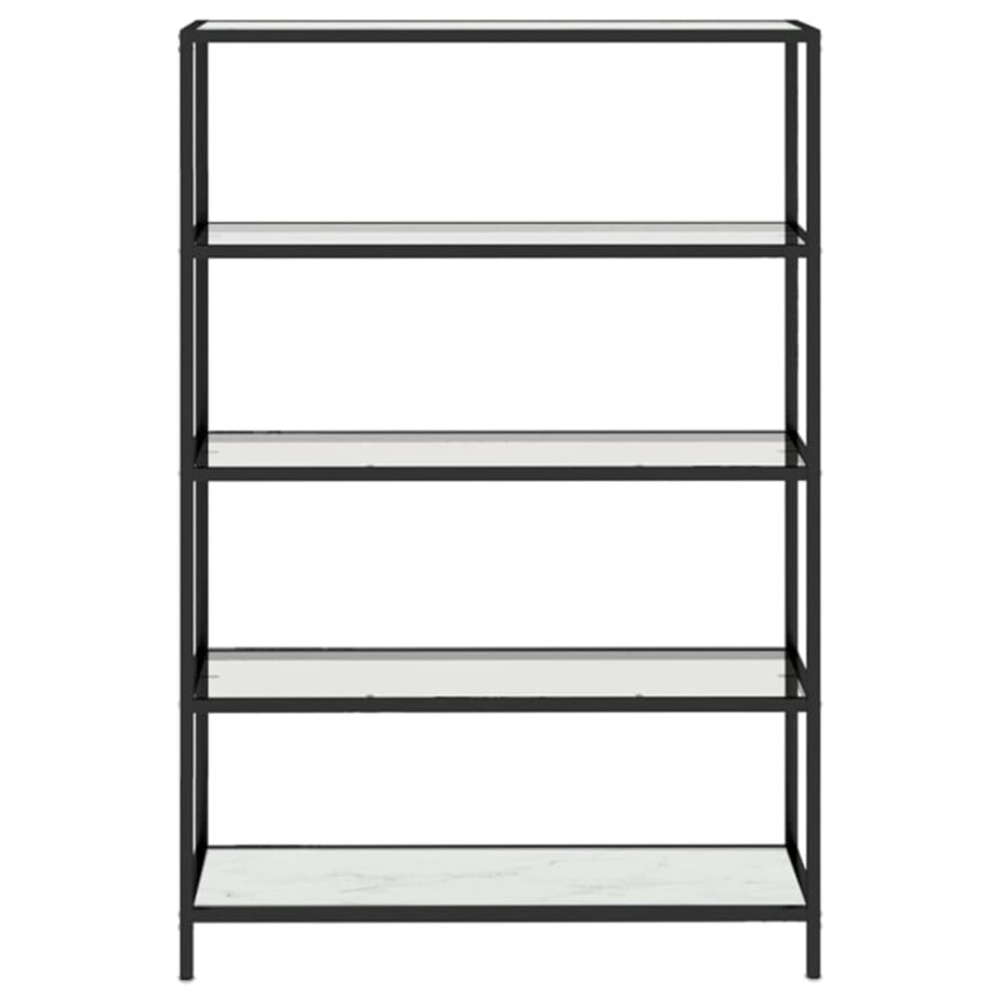 vidaXL Półka, biały marmur/przezroczysta 100x36x168 cm szkło hartowane