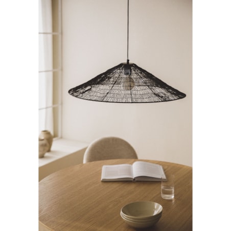 Lampa wisząca druciana Benilde Ø65 cm, czarna