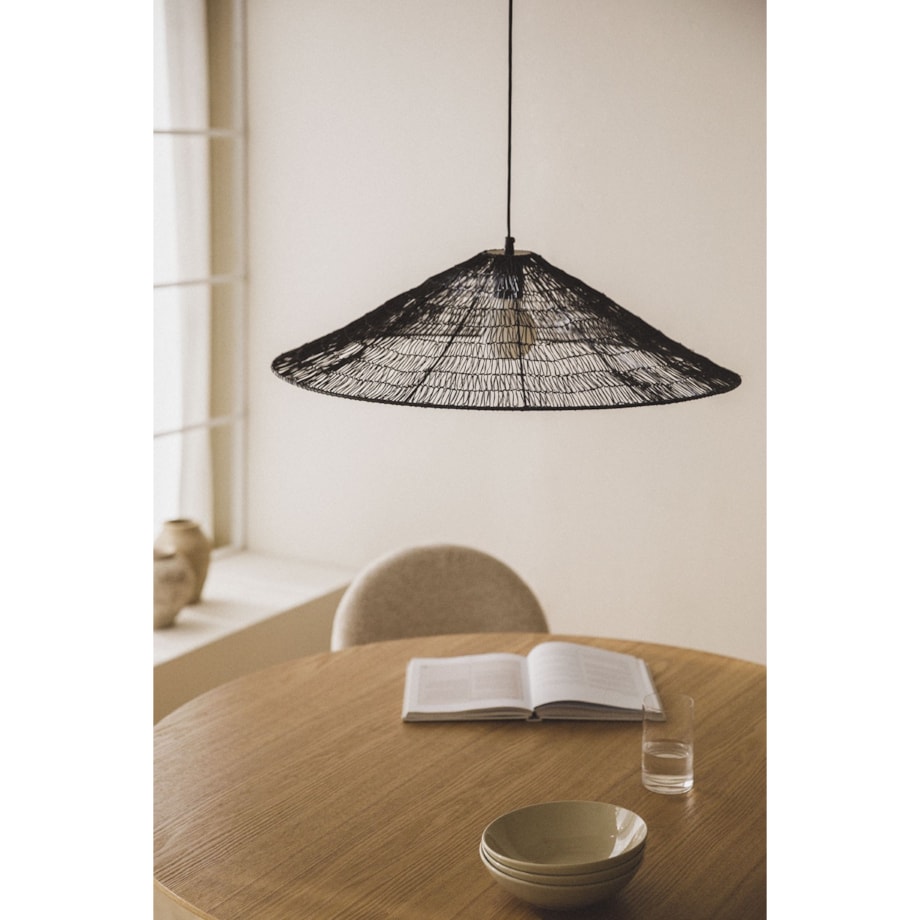 Lampa wisząca druciana Benilde Ø65 cm, czarna