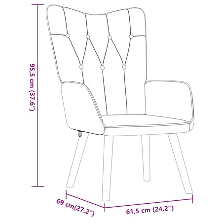 vidaXL Fotel z podnóżkiem, winna czerwień, obity tkaniną