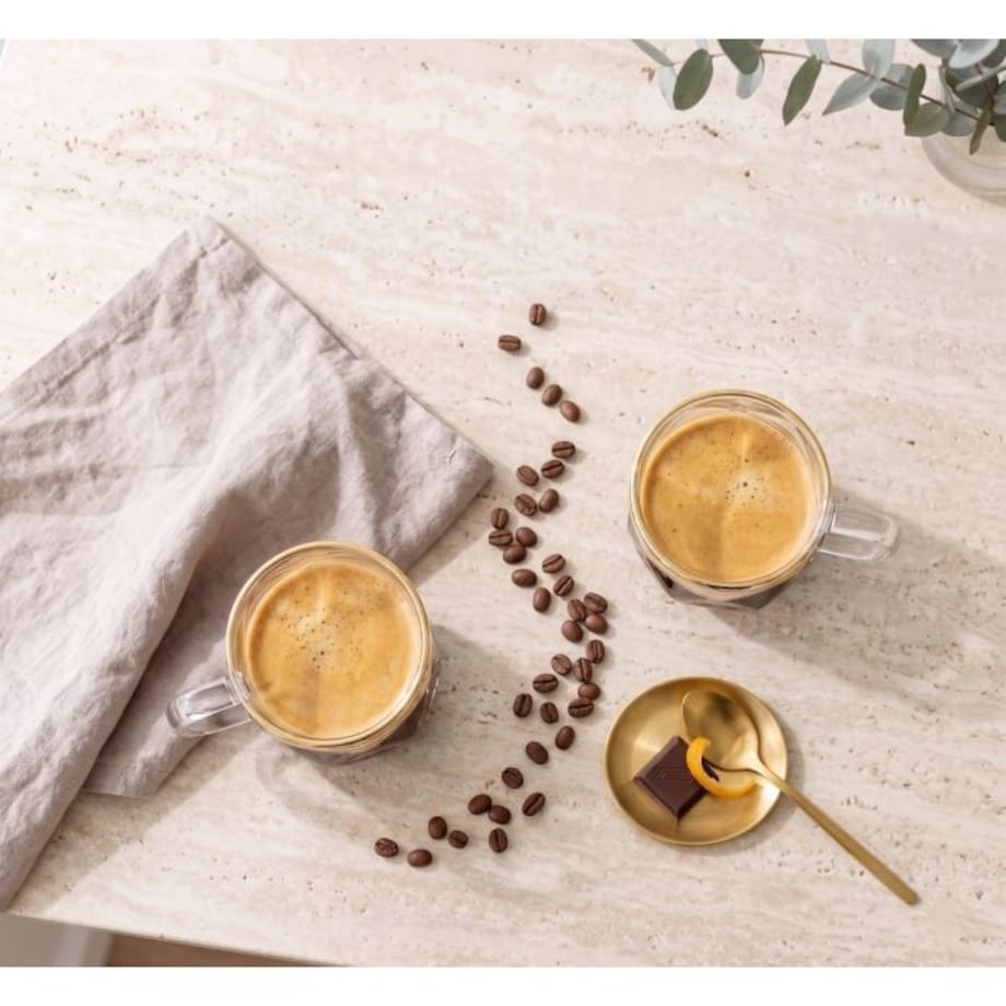 Komplet 2 filiżanki do espresso 120 ml ze złotym rantem Geo Gold 32118