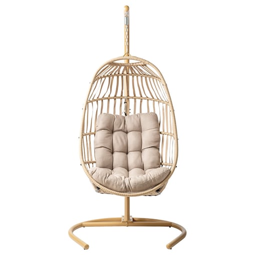 Fotel wiszący ogrodowy, balkonowy Kari beżowy